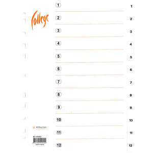 Hakemisto A4 1-12 muovi