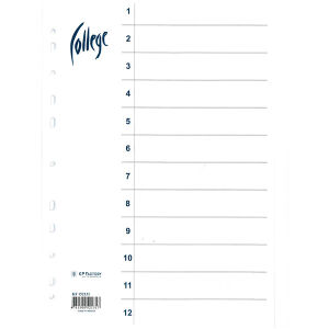 Hakemisto A4 1-12/blanko kartonki