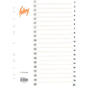 Hakemisto A4 1-20 muovi