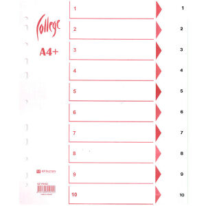 Hakemisto A4+ leveä 1-10 muovi