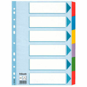 Mylar hakemisto A4 6-os. moniväri