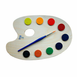 Puinen vesiväripaletti 9 väriä 164246